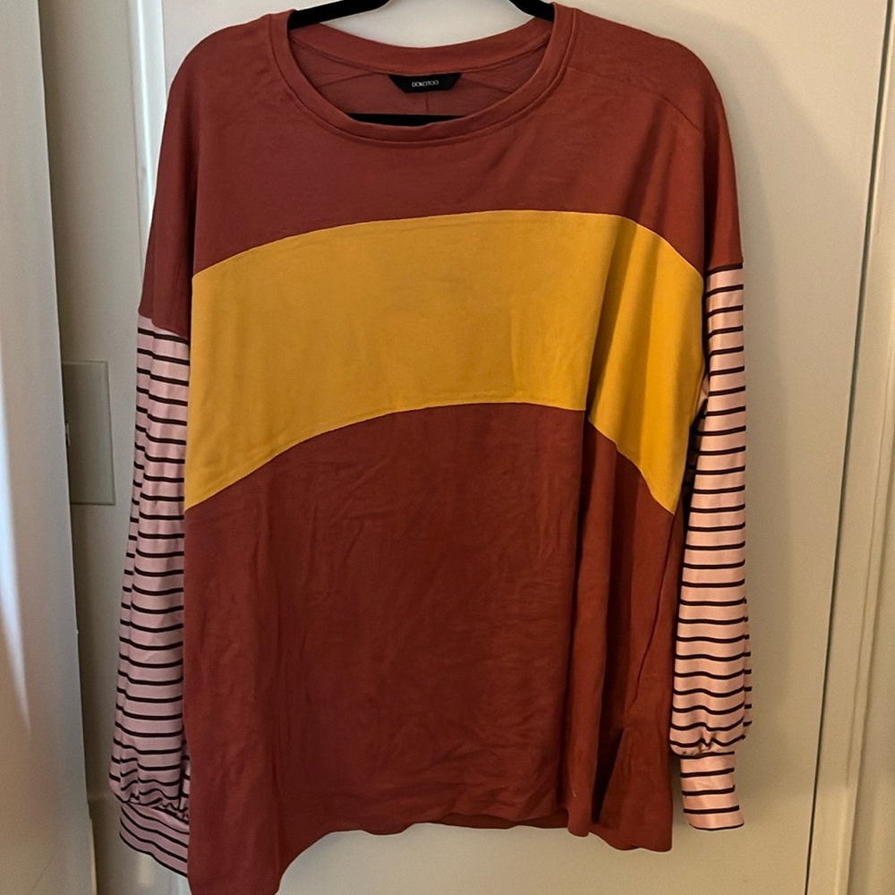 Striped Pink and Yellow Shirt